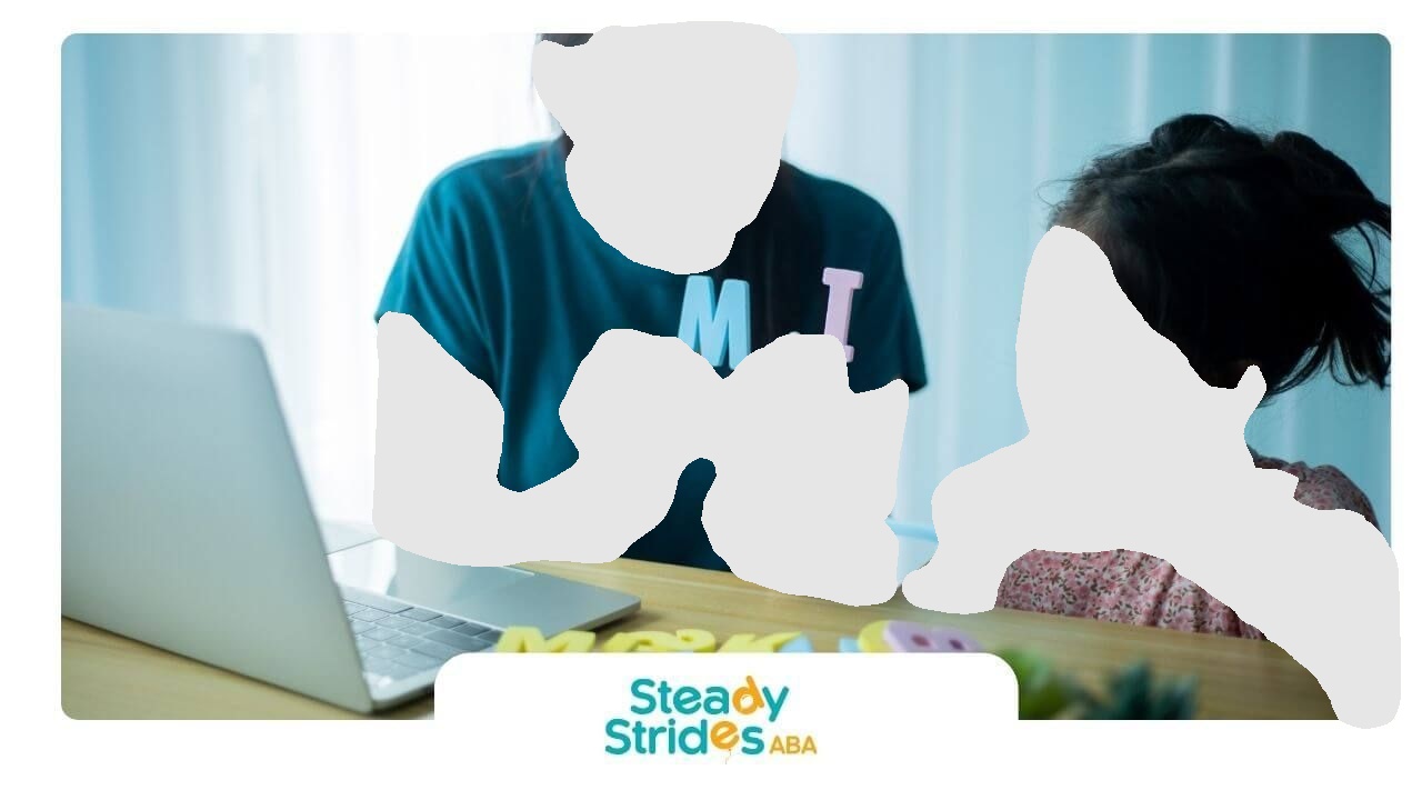 Therapist teaching autistic girl letters with hands-on activity during early learning session.