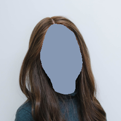Woman with long brown hair smiles, wearing a dark turtleneck against a plain background.
