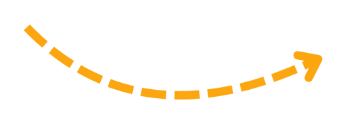 A curved arrow with a yellow arrow pointing to the right on a white background.